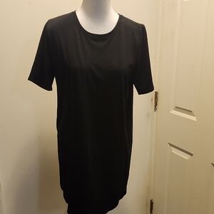 Eileen Fisher Black Short Sleeve T Shirt Dress
